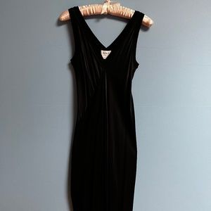 Elegant DKNY Silky Evening Dress, NWT, Size P (XS), Black